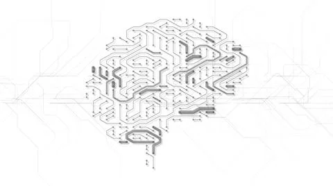 AI brain neural network circuit board big data concept Stock Illustration