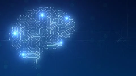 AI brain neural network circuit board big data concept Stock Illustration