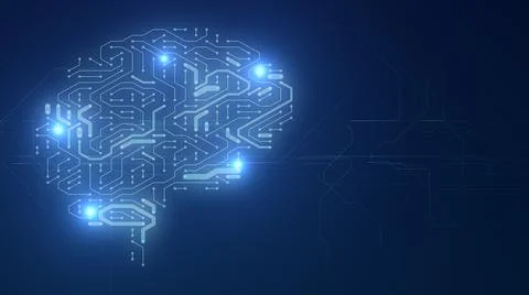 AI brain neural network circuit board big data concept 스톡 일러스트