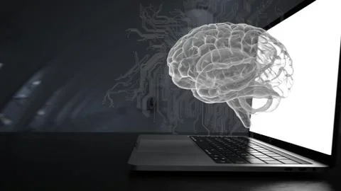 AI Brain Notebook Stock Illustration