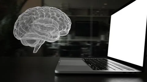 AI Brain Notebook Stock Illustration