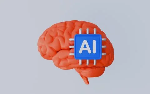 AI Brain Processor Chip Design for Modern Technology and Computing Concepts Stock Illustration