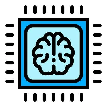 Ai brain processor icon outline vector. Digital circuit イラスト素材