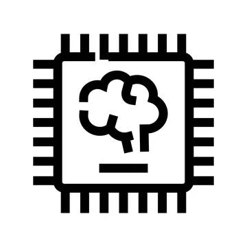Ai brain processor microchip representing artificial intelligence concept Stock Illustration