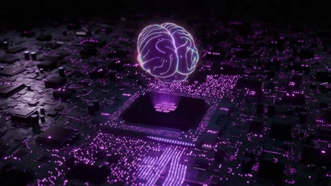 AI Brain Purple Version Stock Footage 306499347