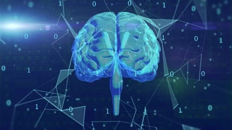 AI brain rotating Stock Footage 74654595