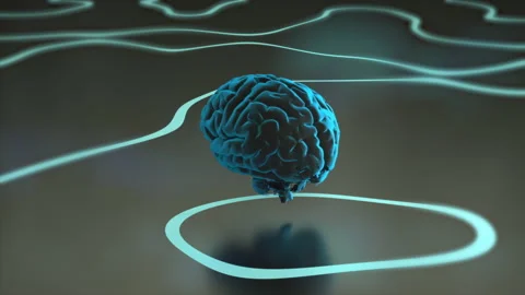 AI brain spinning abstract background Stock Footage 138634475