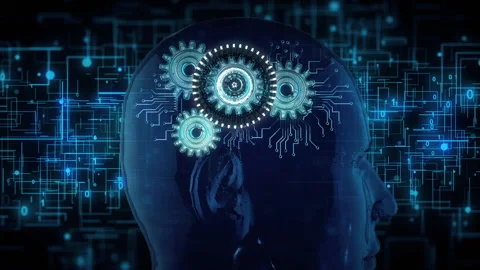 Ai Brain System in a 3D animation Stock Footage 239000880