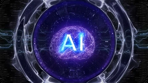 AI Brain Technology Animation, Loop Vídeos de archivo 330981609