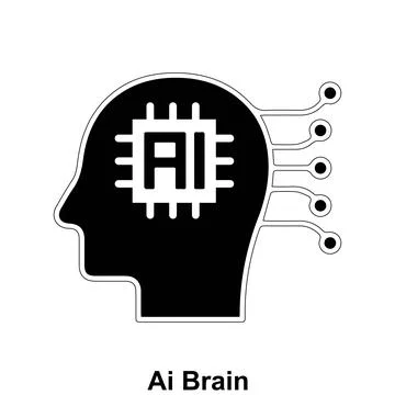 Ai brain vector icon design. 库存插图