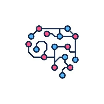 AI Brain vector Neural Network concept colored icon Illustrazione stock