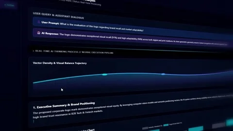 AI Brand Analytics Dashboard - Logo Equity &amp; Visual Intelligence Interface Stock Footage 341937898