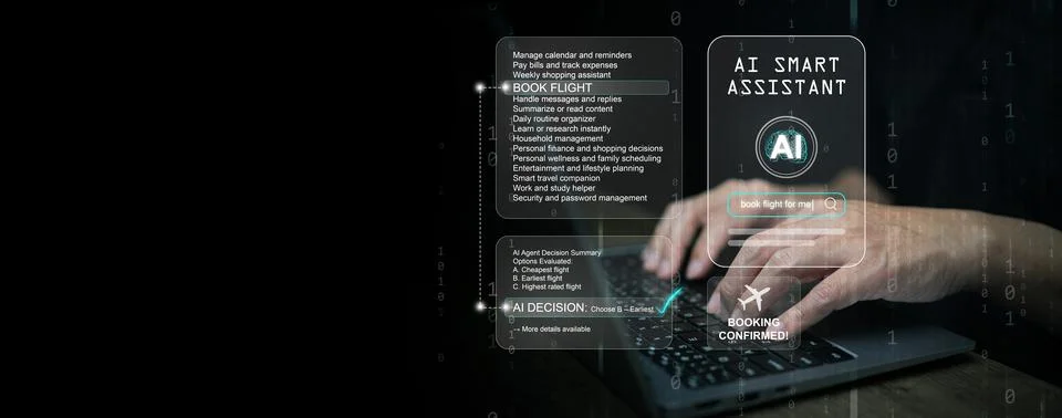 AI browser assistant interface concept showing artificial intelligence maki.. Foto stock