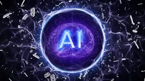 AI Bubble Bursting Animation Transition on Alpha Channel, Loop Stock Footage 337934012