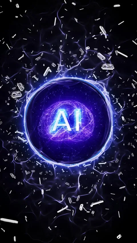 AI Bubble Bursting Explosion Animation, Background, Loop Stock-Footage 342686364