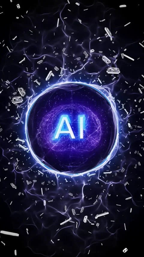 AI Bubble Bursting Explosion Animation, Background, Loop Stock-Footage 343572791