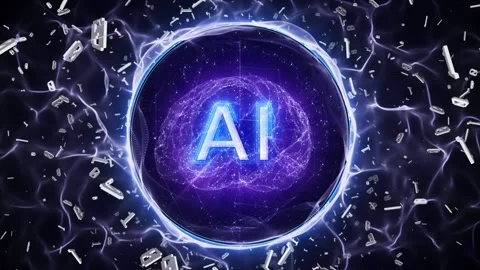 AI Bubble Bursting Explosion Animation, Background, Loop Stock-Footage 343626035