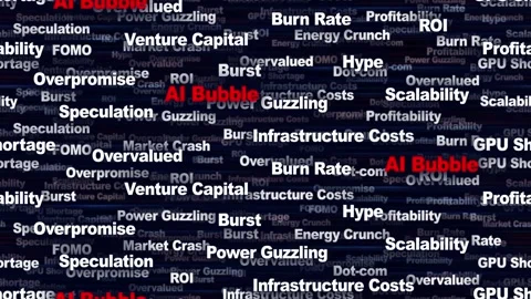 AI BUBBLE Keywords Animation, Loop Stock-Footage 332276366