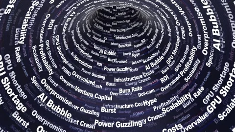 AI BUBBLE Keywords Animation, Loop Video stock 332277320