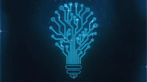 AI Bulb Data Transfer Science Technology 4K Overlay Effect Stock Footage 289912759
