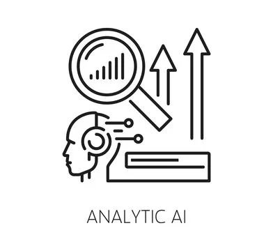 AI business analytic technology line icon Stock-Illustration