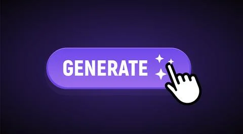 Ai button generator icon technology. Artificial intelligence generator image Stock Illustration
