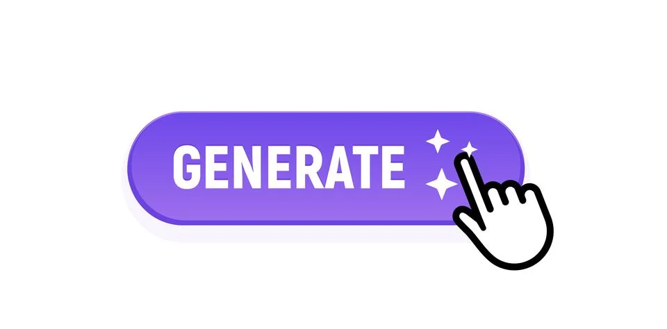 Ai button generator icon technology. Artificial intelligence generator image Stockillustratie