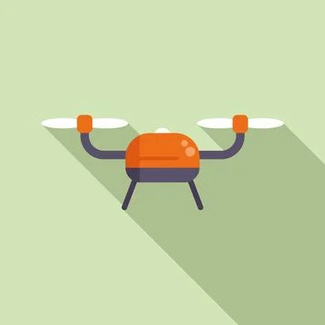 Ai camera drone icon flat vector. Mobile smart remote Stockillustratie