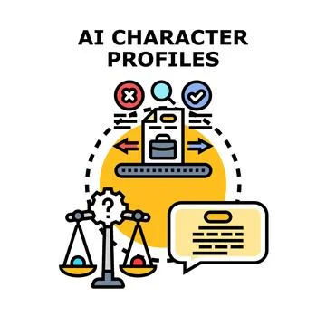 Ai character profiles creating recruitment and hiring decisions Stock Illustration