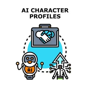 Ai characters profiling cooperation and intelligence イラスト素材