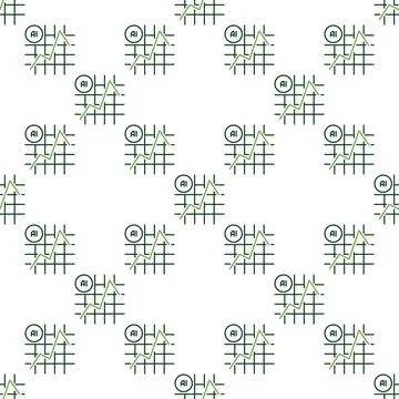 AI Chart vector AI seamless pattern in outline style Illustrazione stock