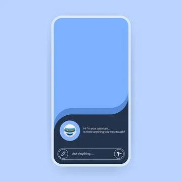 AI Chat Assistant App User Interface Stock Illustration