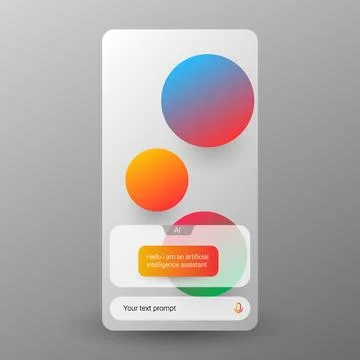 AI Chat Assistant Interface Template with Voice Input 스톡 일러스트