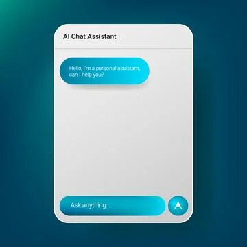 AI Chat Assistant User Interface Template Design 스톡 일러스트