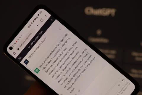 AI chat bot answer the question about future. ChatGPT artificial intelligen.. Stock Photos