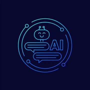AI chat bot icon, Artificial intelligence Stock Illustration