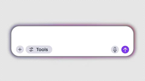 AI chat bot interface. Glowing input LLM text box Mobile artificial intelligence 動画素材 331351218
