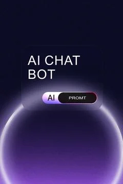 AI chat bot interface showing options for user interaction and message input Stock Illustration