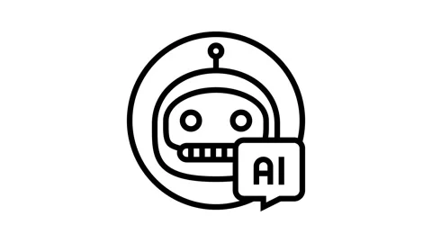 Ai chat bot line icon animation Stockbeeldmateriaal 326136539