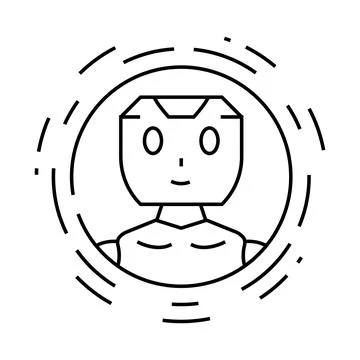 Ai chat bot line icon vector illustration Stock Illustration