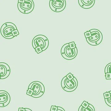 Ai chat bot line seamless pattern Stock Illustration