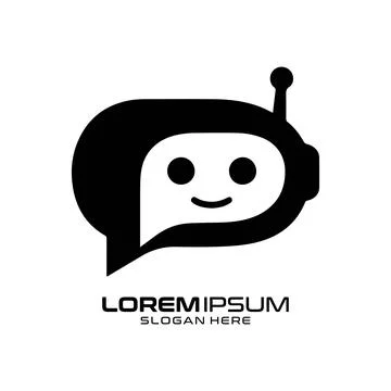 AI Chat Bot Logo for Virtual Assistant Stock Illustration