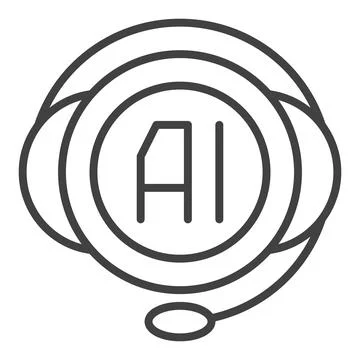 AI Chat Bot vector Artificial Intelligence support outline icon or symbol Stock Illustration