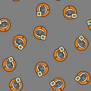 Ai chat bot vector seamless pattern イラスト素材