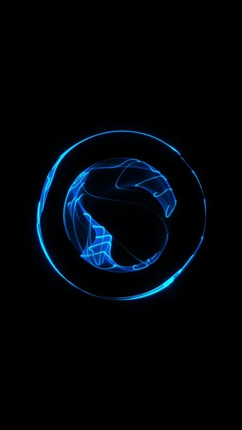 AI chat circle box blue AI voice assistant, glowing sphere soft gradient science Stock Footage 341913418