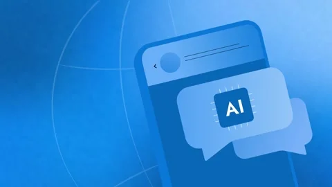 AI chat interface powering mobile communication. Ai chat animation with mobile Stock Footage 323433769