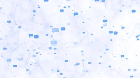 AI Chat Messaging Network with Connected Conversation Icons Stock Footage 341378892