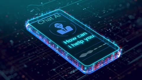 AI chat on mobile device Stock Footage 271031444