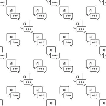 AI Chat vector Artificial Intelligence Speech Bubbles seamless pattern in t.. Stock Illustration
