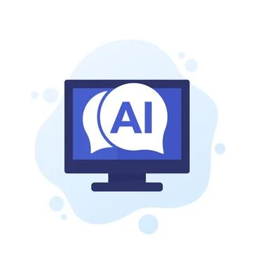 AI chat vector icon, Artificial intelligence Stock Illustration